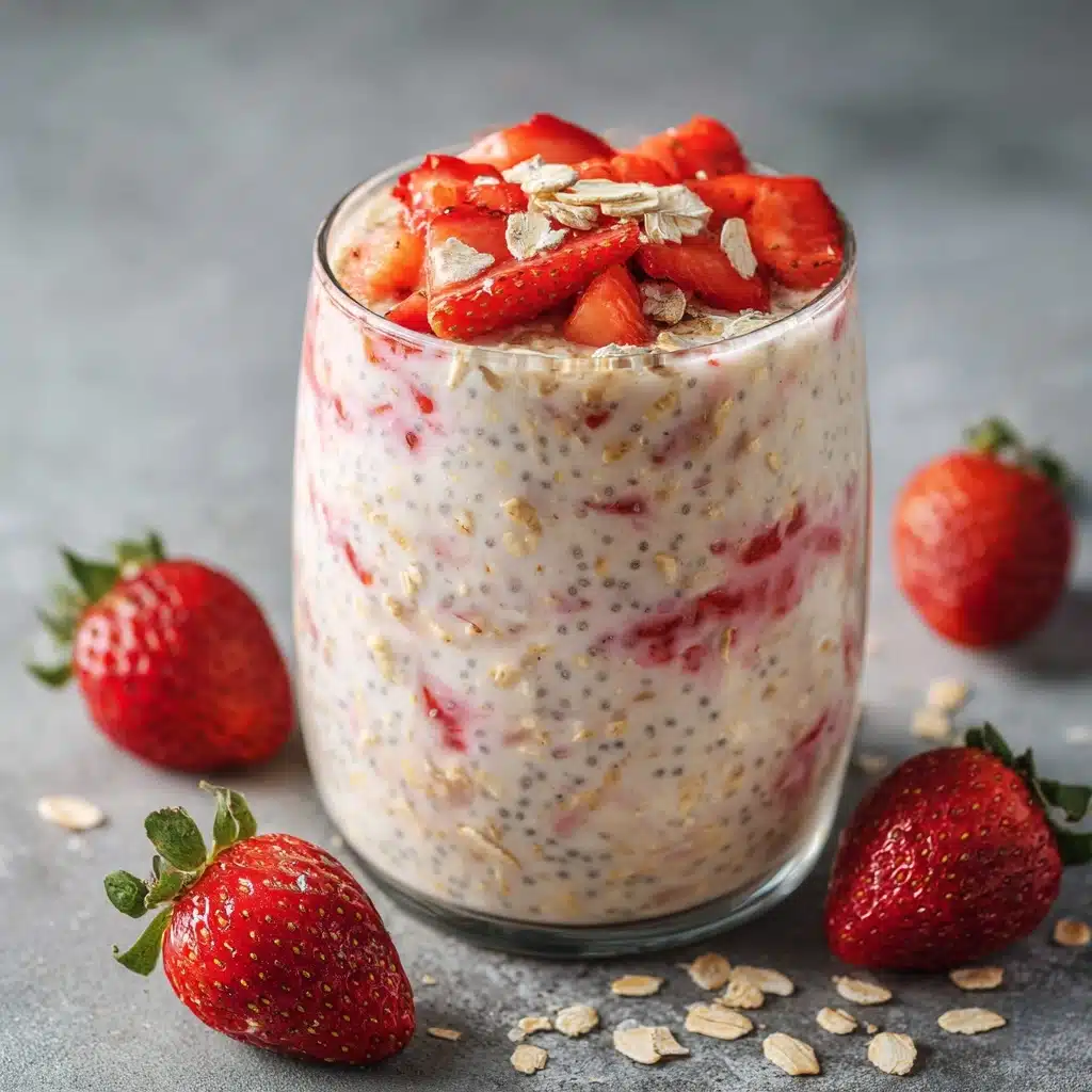Strawberries and Cream Overnight Oats Recipe