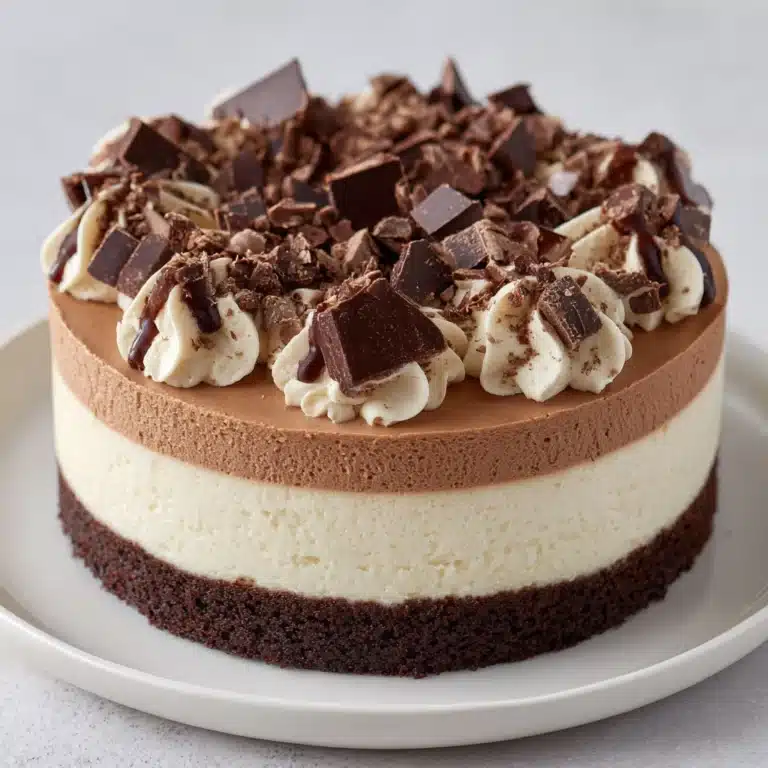 Tuxedo Cake – Triple Chocolate Mousse Cake Recipe