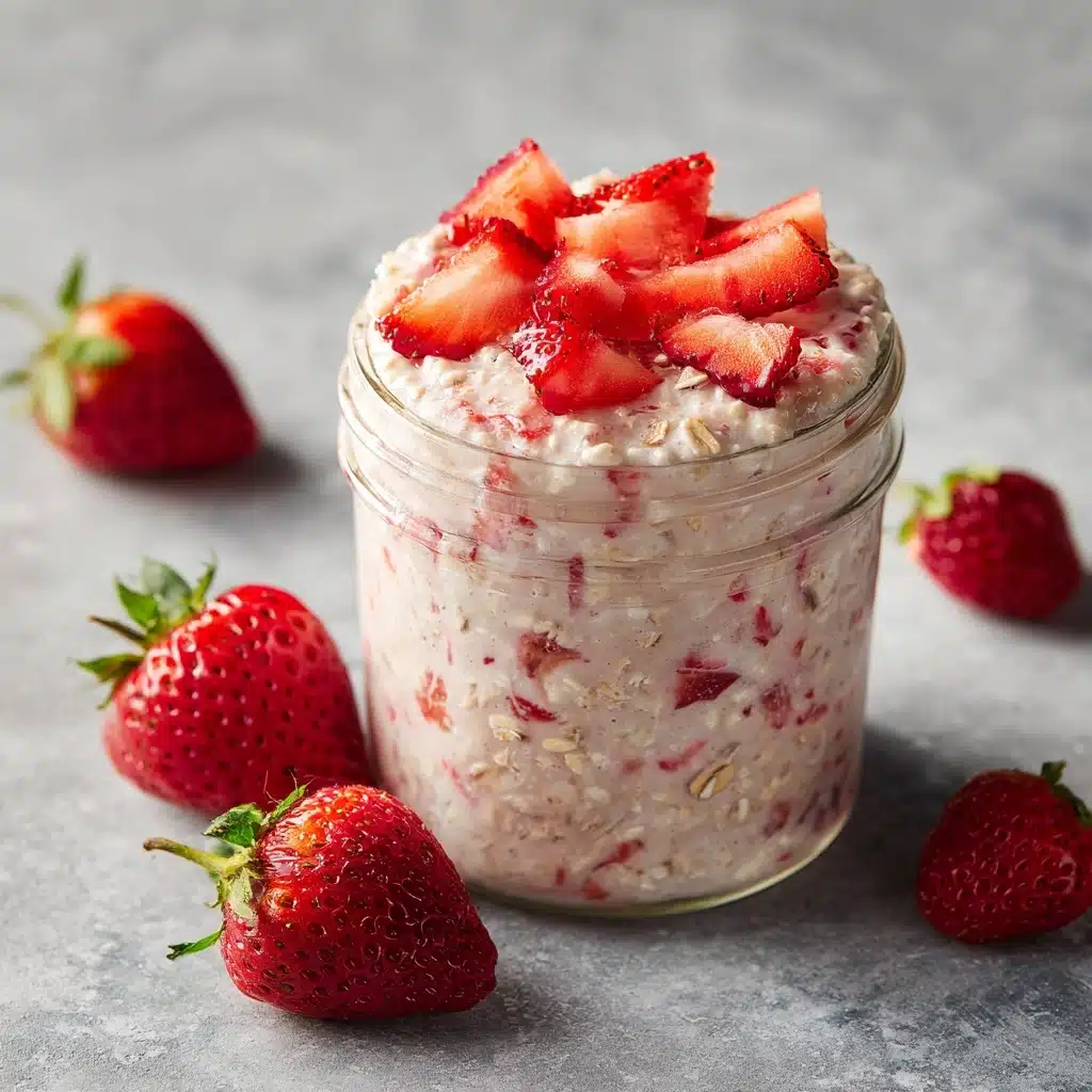 Strawberries and Cream Overnight Oats Recipe - Recipe Image