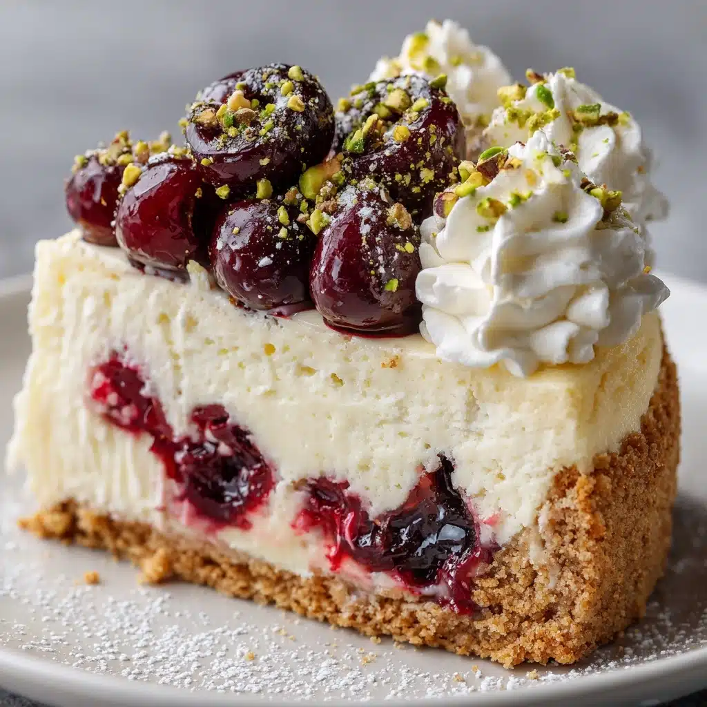 Luscious Lemon-Lime Cherry Pistachio Cheesecake Recipe - Recipe Image