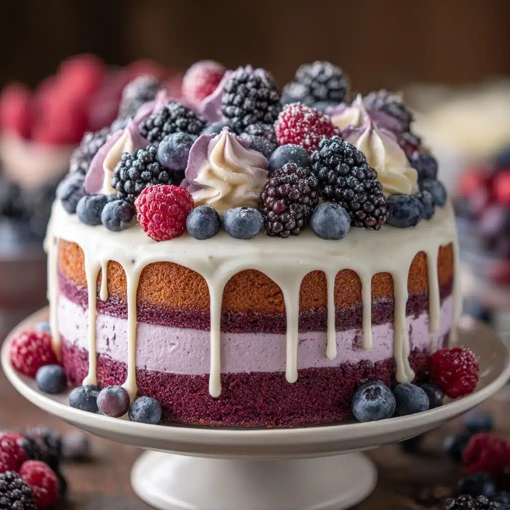 White Chocolate Blackberry Poke Cake Recipe - Recipe Image