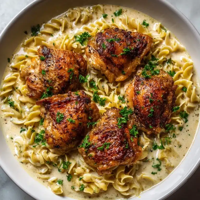One-Pan Creamy Garlic Butter Chicken with Egg Noodles Recipe