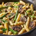 Creamy Mushroom and Asparagus Chicken Penne Recipe
