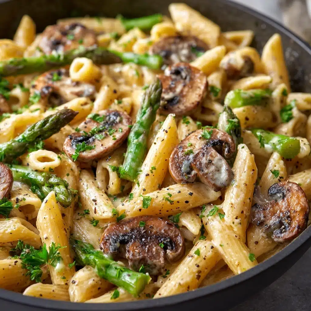 Creamy Mushroom and Asparagus Chicken Penne Recipe