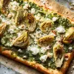 Green Pizza with Pesto, Feta & Artichokes Recipe