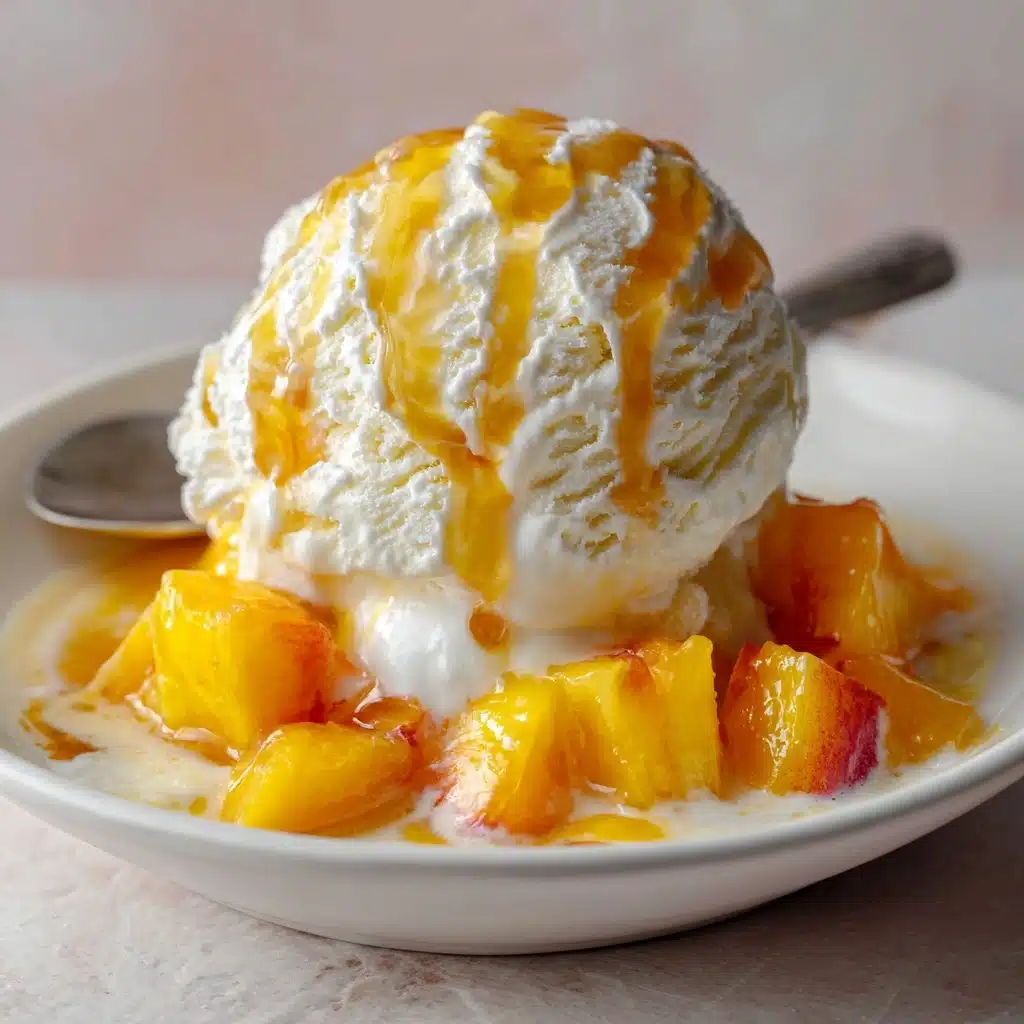 Homemade Peach Ice Cream Recipe - Recipe Image