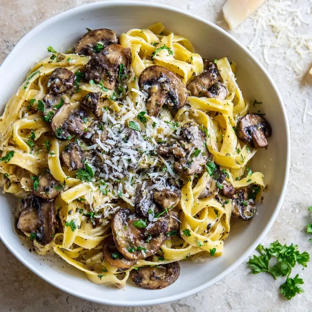 Garlic Mushroom Pasta Recipe - Recipe Image