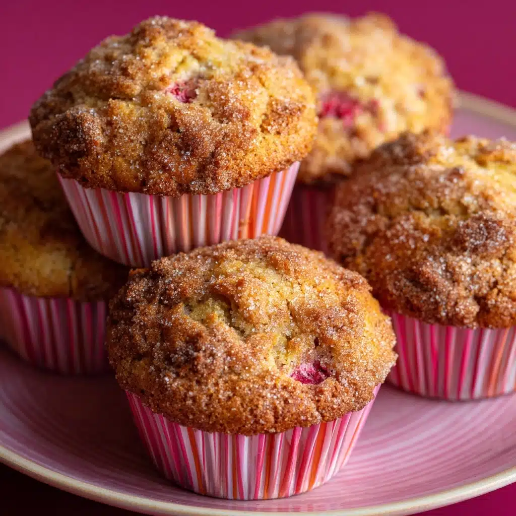 Rhubarb Muffins with Cinnamon Sugar Topping Recipe - Recipe Image