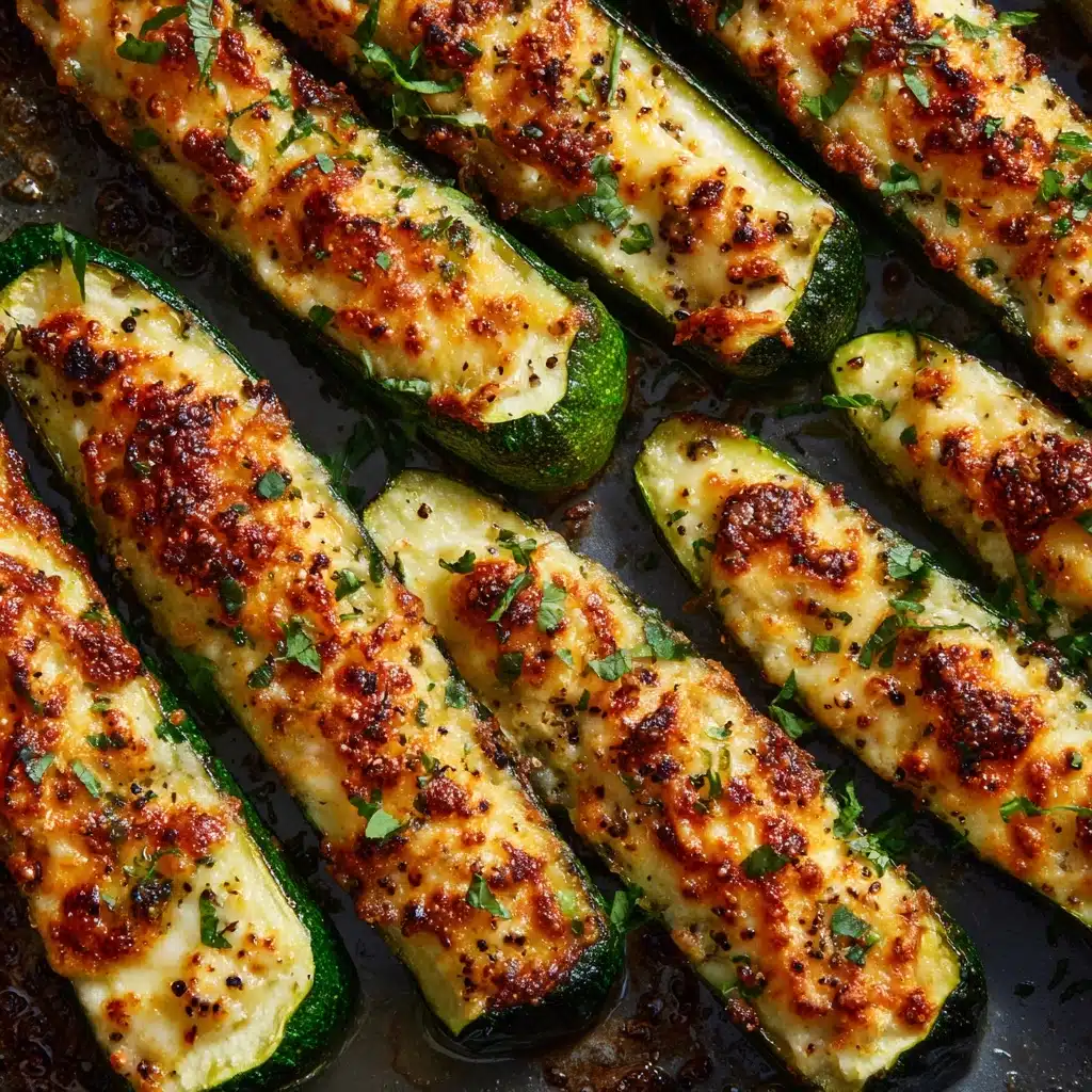 Cheesy Garlic Zucchini Steaks Recipe - Recipe Image