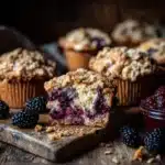 Blackberry Muffins with Oatmeal Streusel Recipe