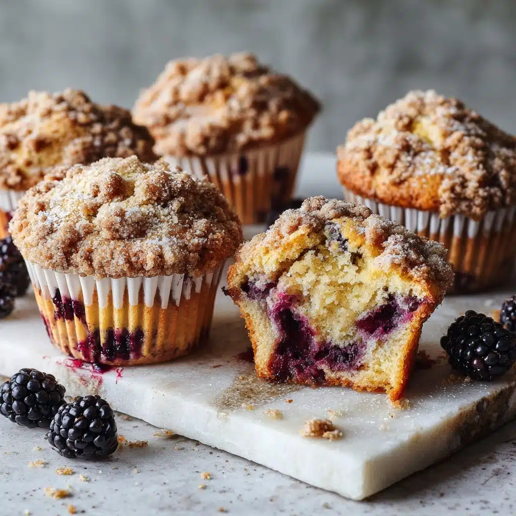 Blackberry Muffins with Oatmeal Streusel Recipe - Recipe Image
