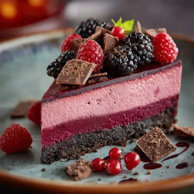 Dark Chocolate Blackberry Cheesecake Recipe