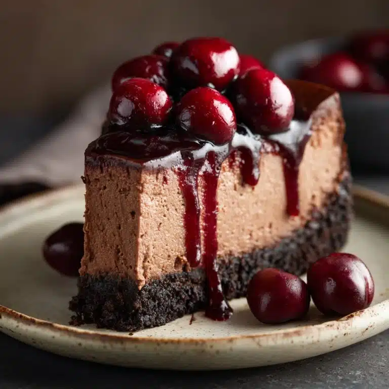 No-Bake Cherry Chocolate Cheesecake Recipe
