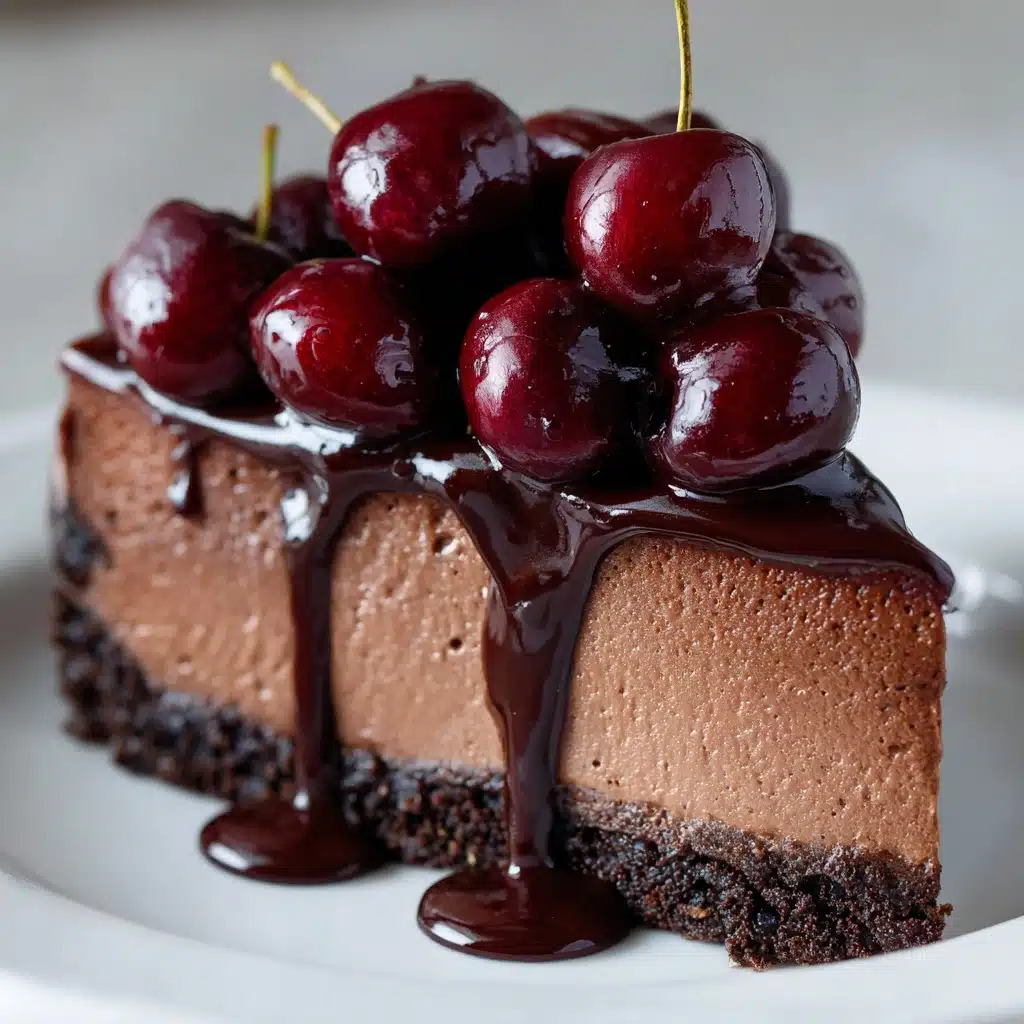 No-Bake Cherry Chocolate Cheesecake Recipe - Recipe Image