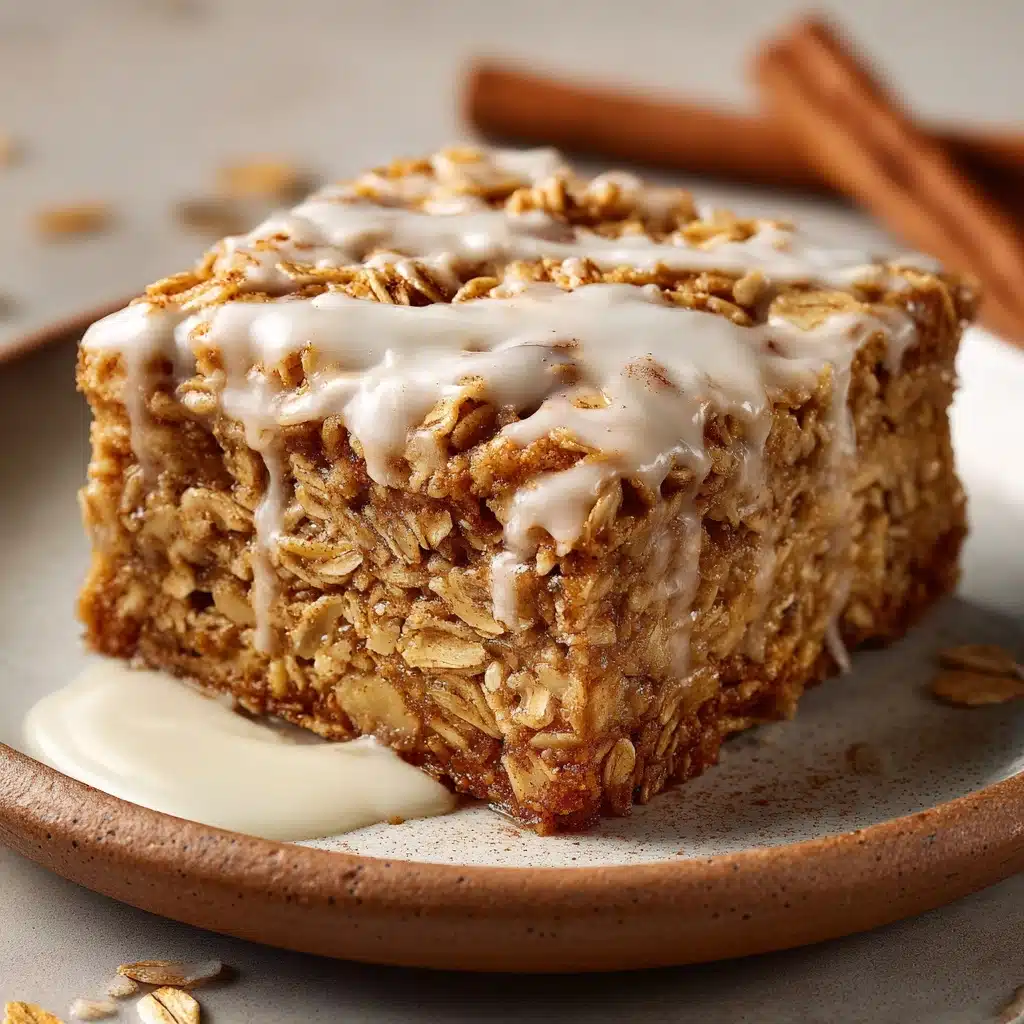 Healthy Sticky Cinnamon Roll Baked Oatmeal Recipe - Recipe Image