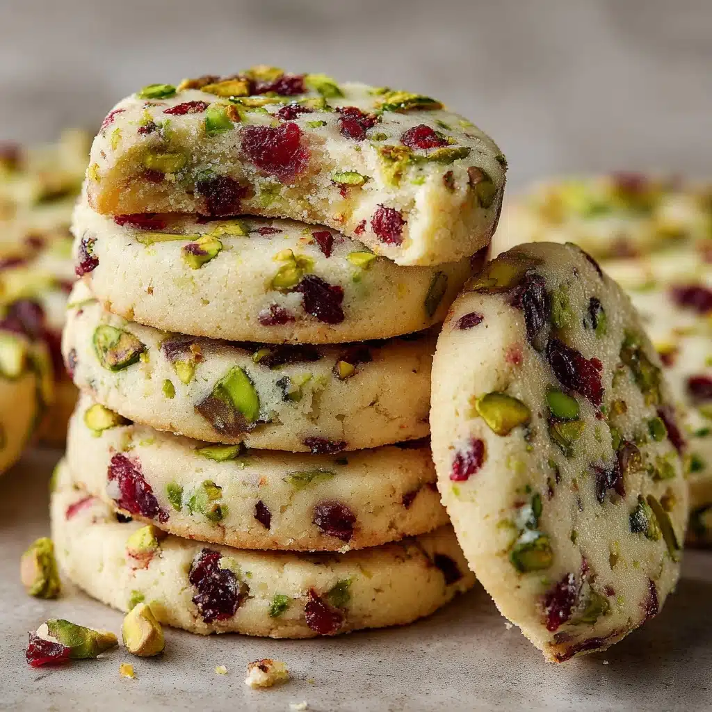 Cranberry Pistachio Shortbread Cookies Recipe - Recipe Image