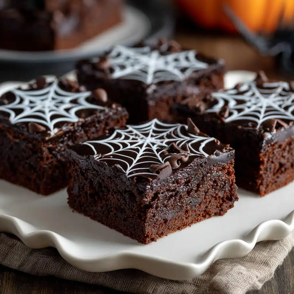 Spider Web Halloween Brownies Recipe - Recipe Image