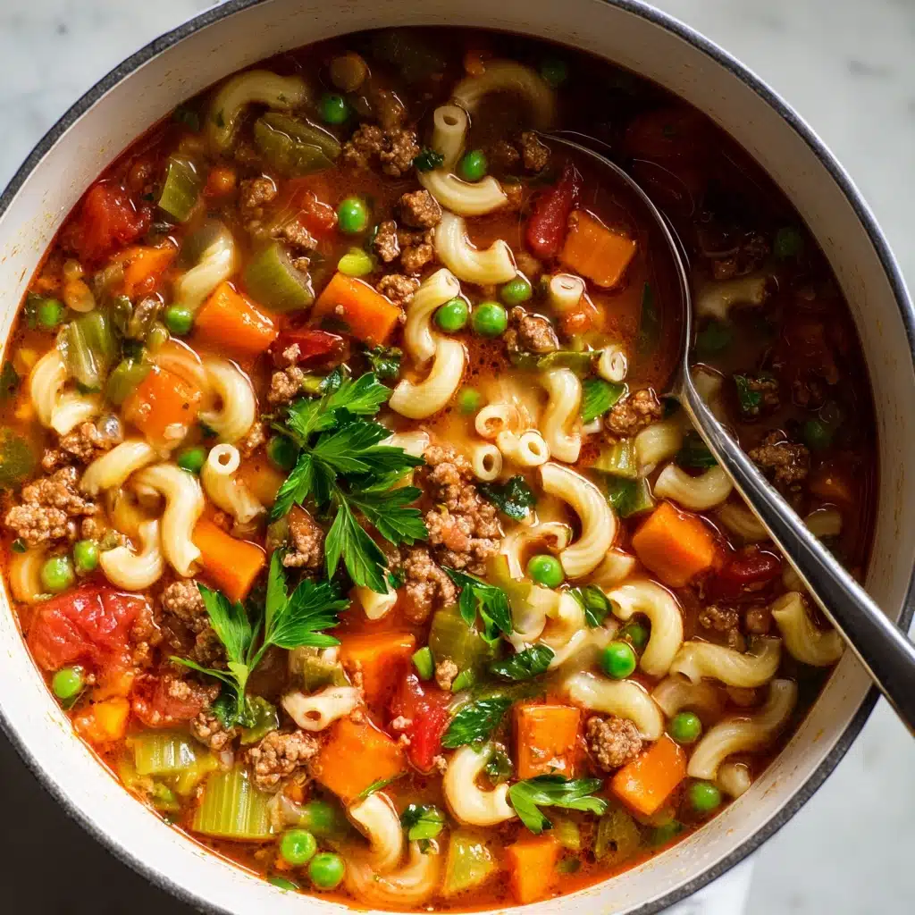Beef and Macaroni Soup Recipe - Recipe Image