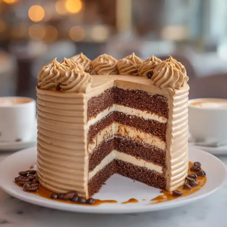 Decadent Caramel Latte Cake with Coffee Buttercream Recipe