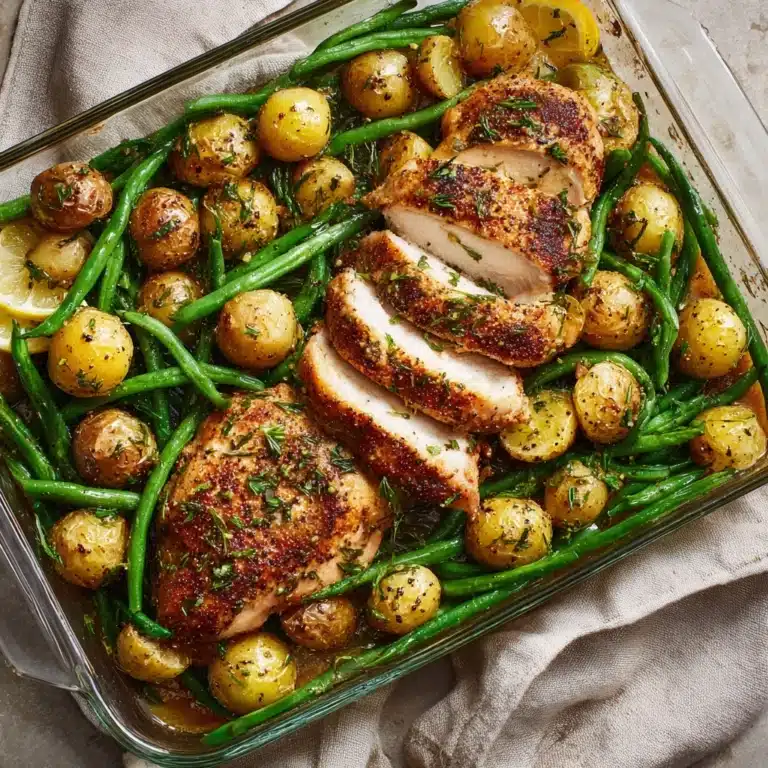 One-Pan Garlic Herb Chicken with Potatoes & Green Beans Recipe