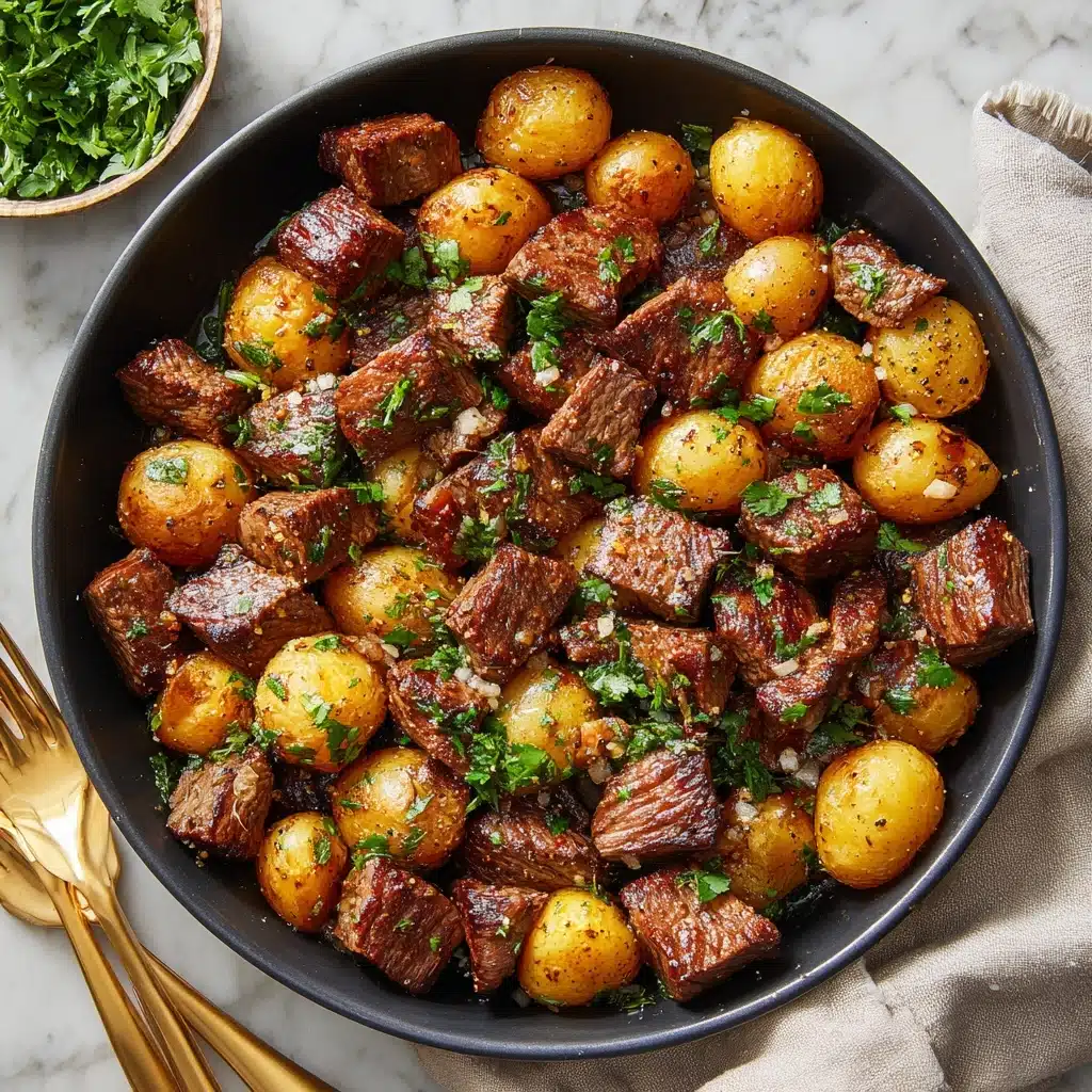 Garlic Butter Steak Bites and Potatoes Recipe