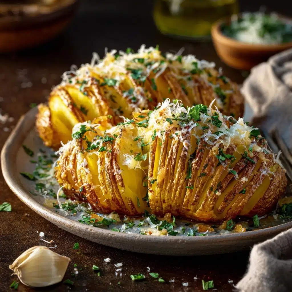 Garlic Parmesan Hasselback Potatoes Recipe