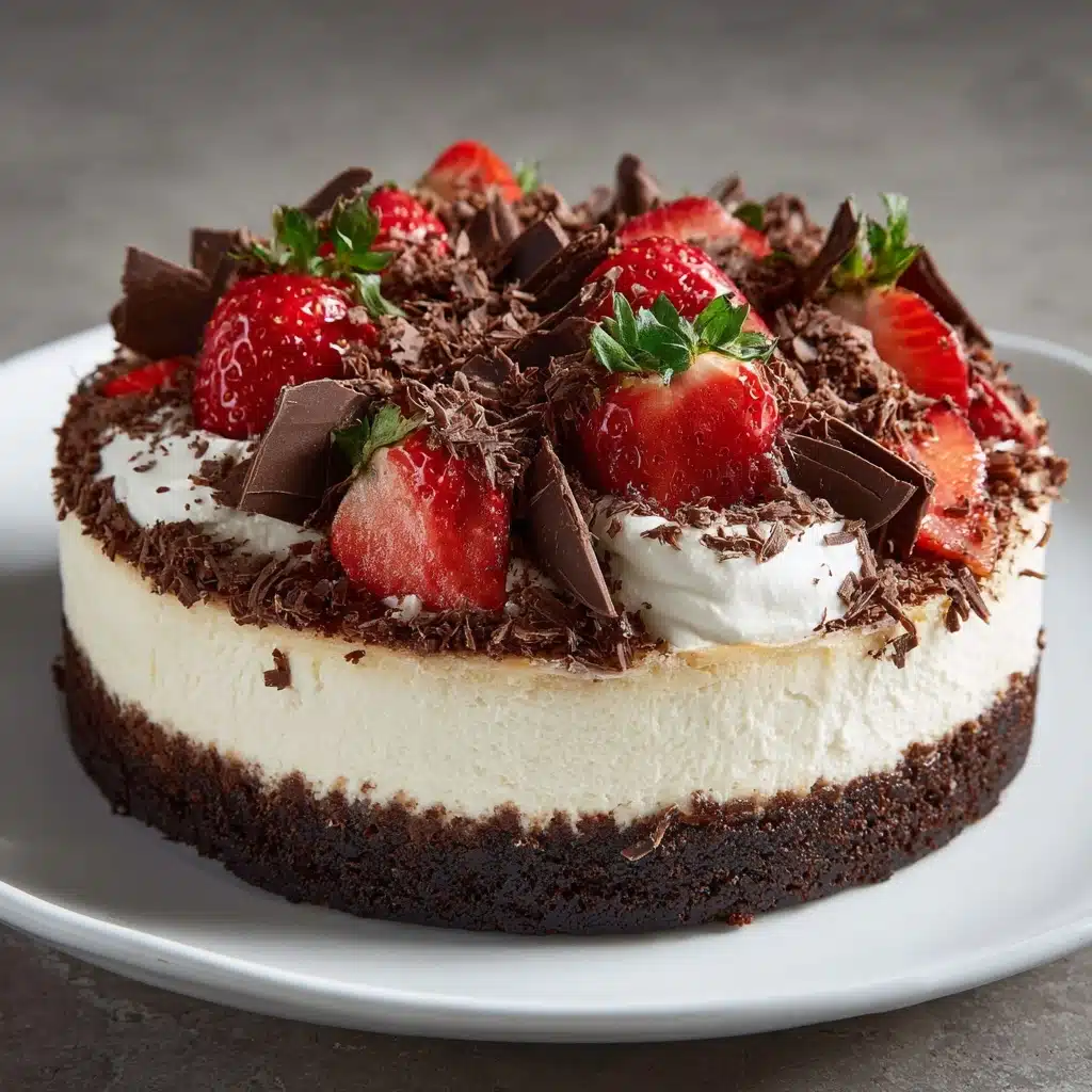 Vanilla Cheesecake with Chocolate Crust Recipe - Recipe Image
