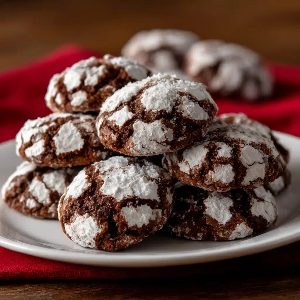 Chocolate Mint Snowtop Cookies Recipe - Recipe Image