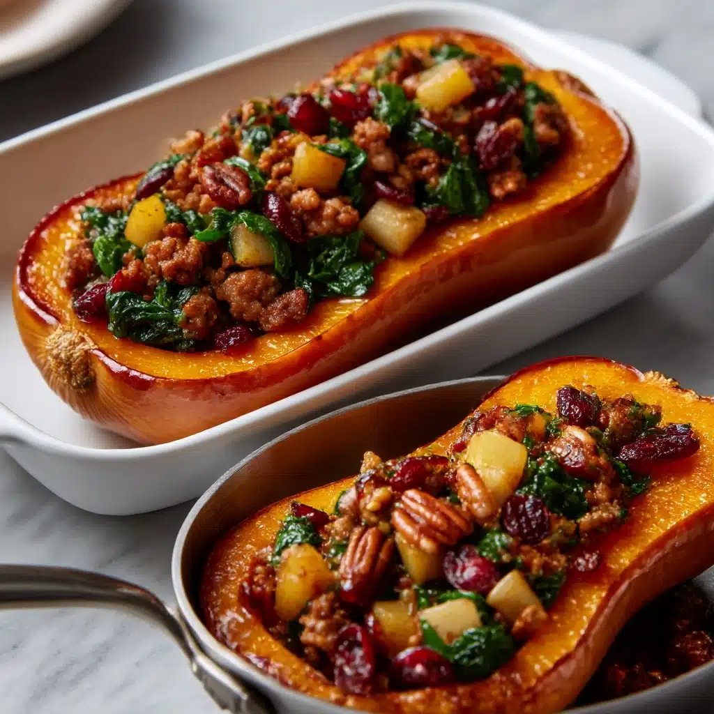 Apple Sausage Stuffed Butternut Squash Recipe - Recipe Image