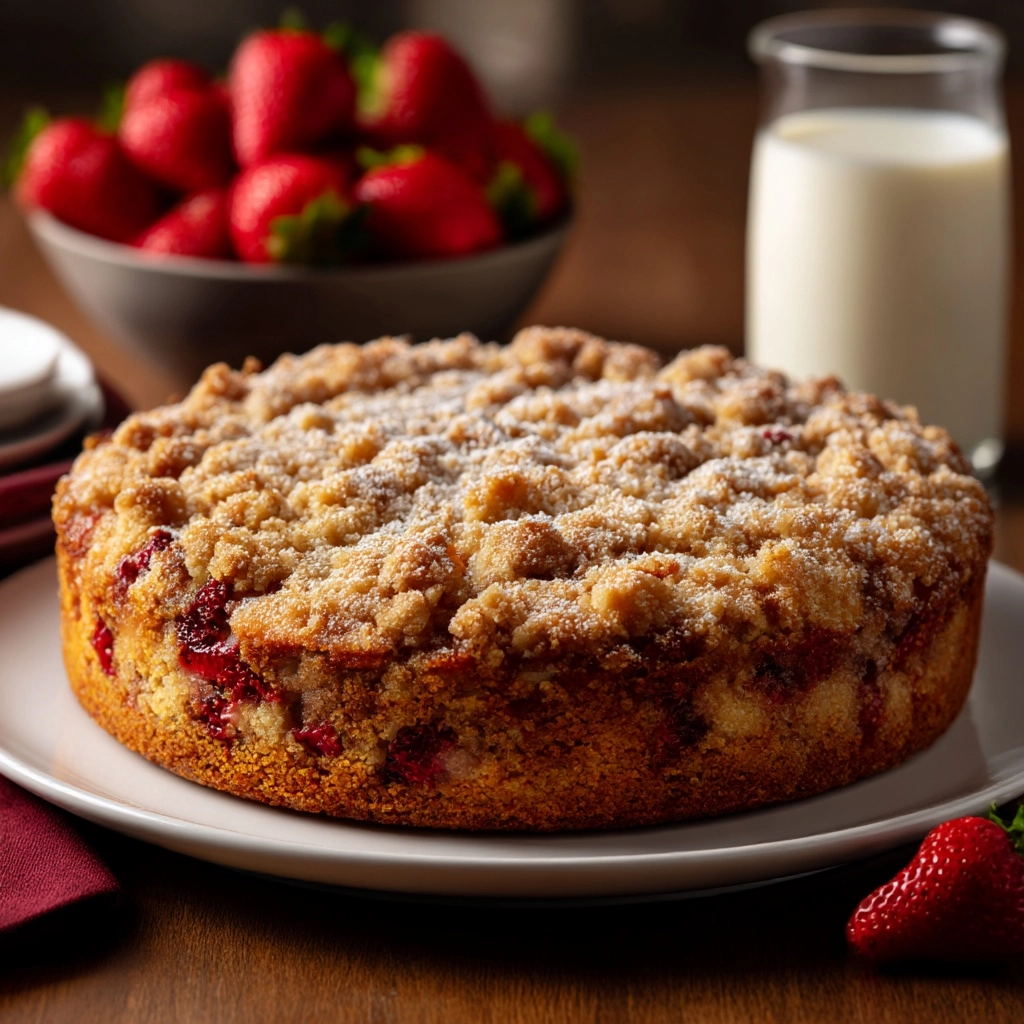 Strawberries and Cream Coffee Cake Recipe - Recipe Image