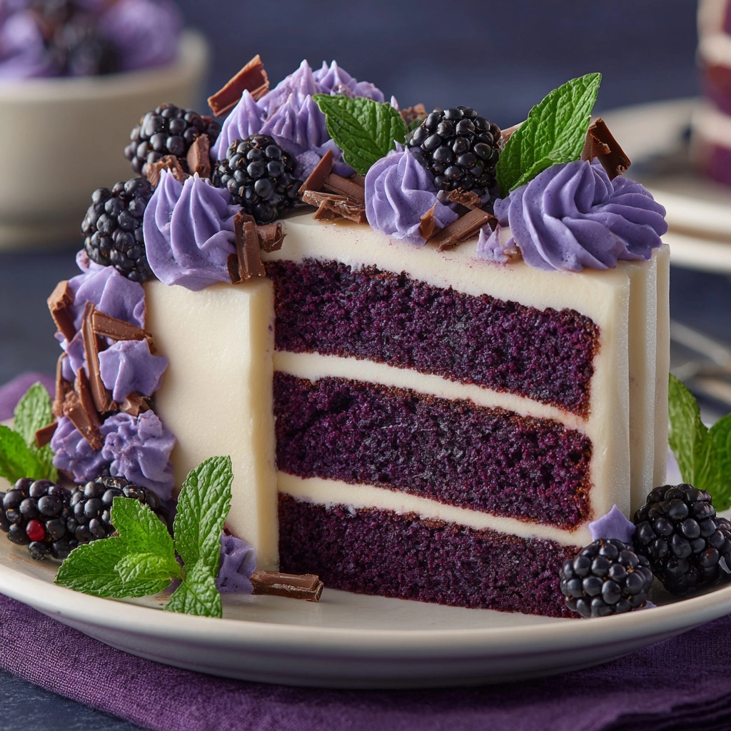 Purple Velvet Cake with White Chocolate Cream Cheese Frosting Recipe - Recipe Image