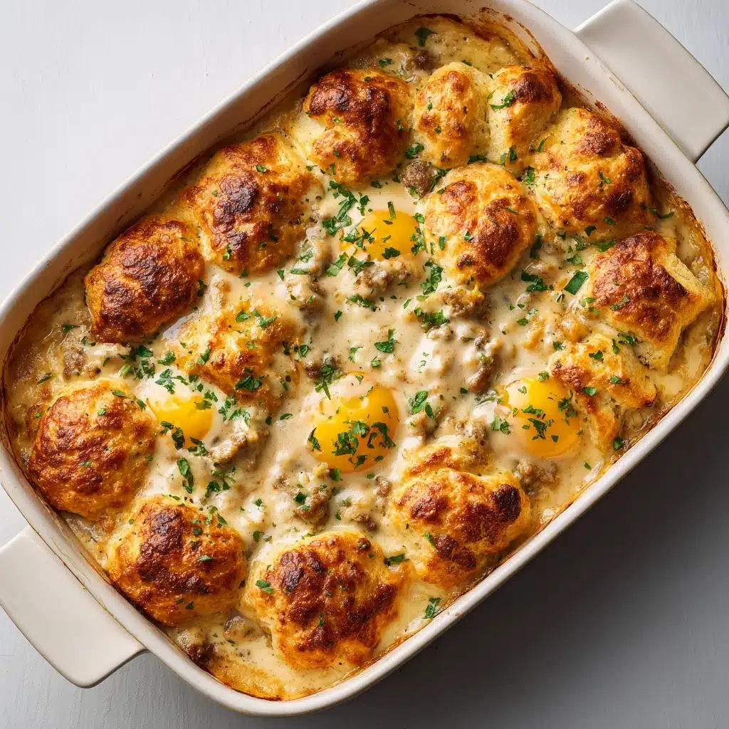 Biscuits and Gravy Breakfast Casserole Recipe - Recipe Image