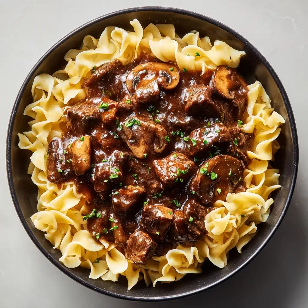 Tender Crockpot Beef Tips with Noodles Recipe