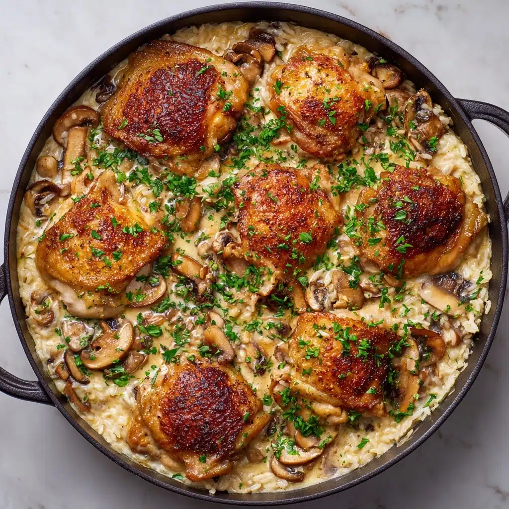 Creamy Mushroom Chicken and Rice Recipe - Recipe Image