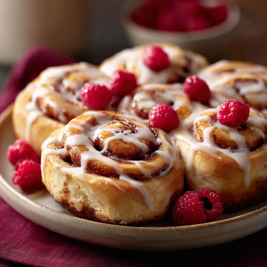 Raspberry Cinnamon Rolls with Lemon Glaze Recipe - Recipe Image