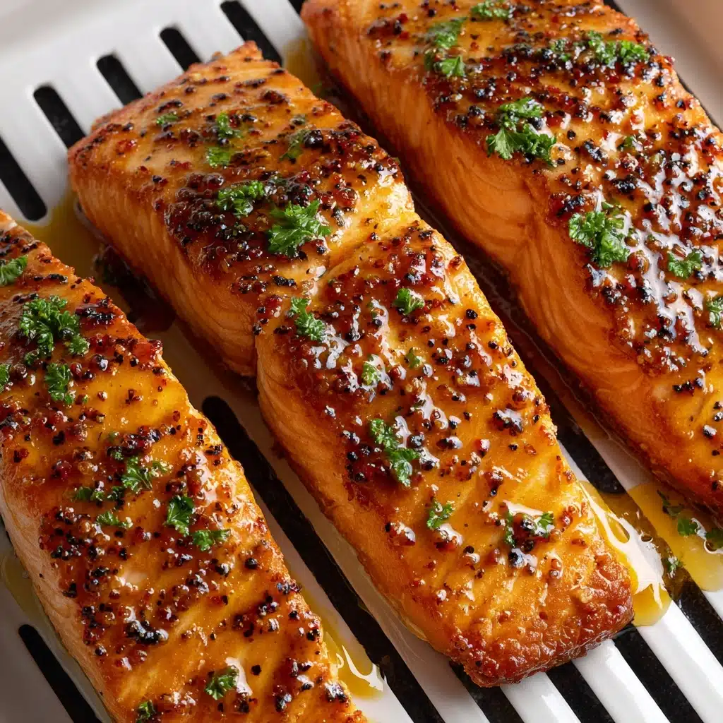 Air Fryer Honey Mustard Glazed Salmon Recipe - Recipe Image
