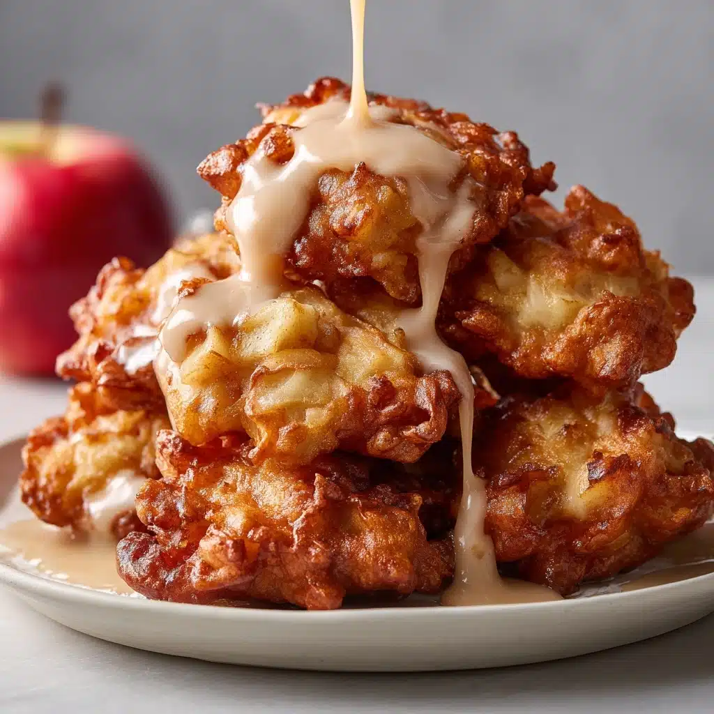 Soft Cinnamon Apple Fritters with Vanilla Glaze Recipe - Recipe Image