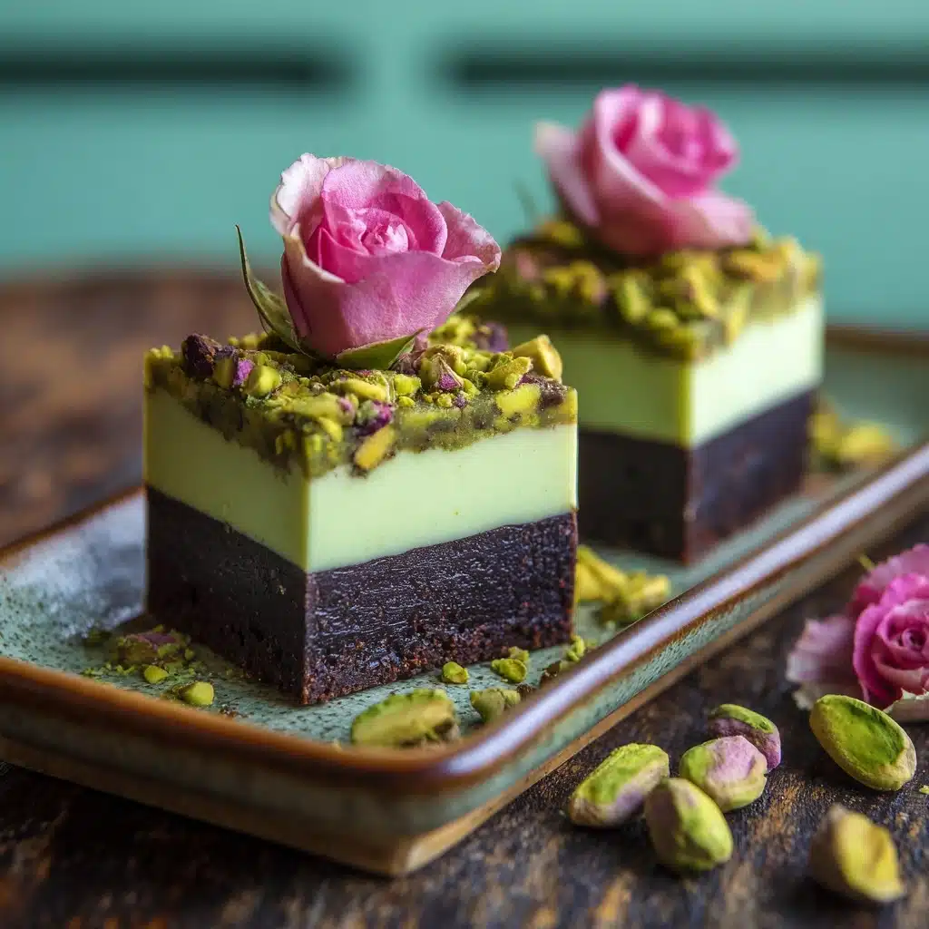 Gluten-Free Pistachio Rosewater Brownies Recipe - Recipe Image