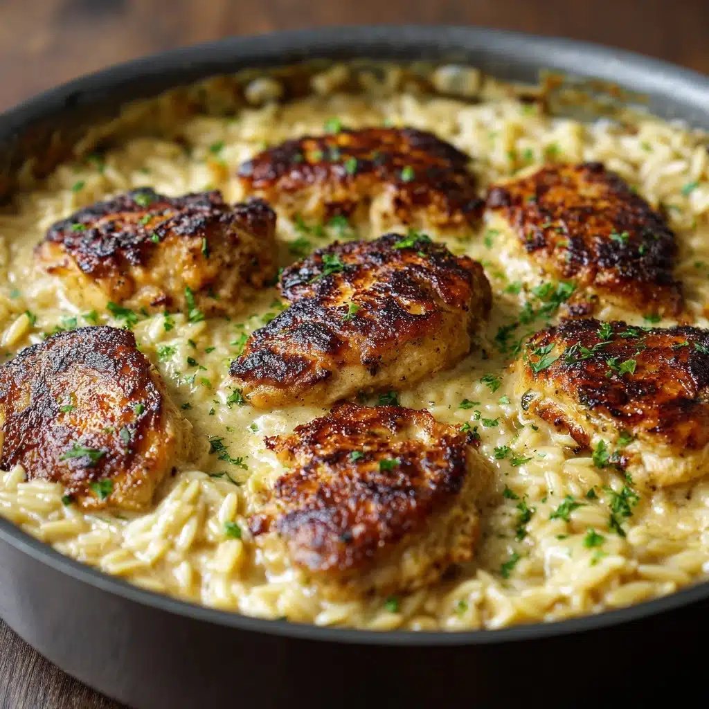 One-Pan Creamy Parmesan Chicken and Rice Recipe - Recipe Image