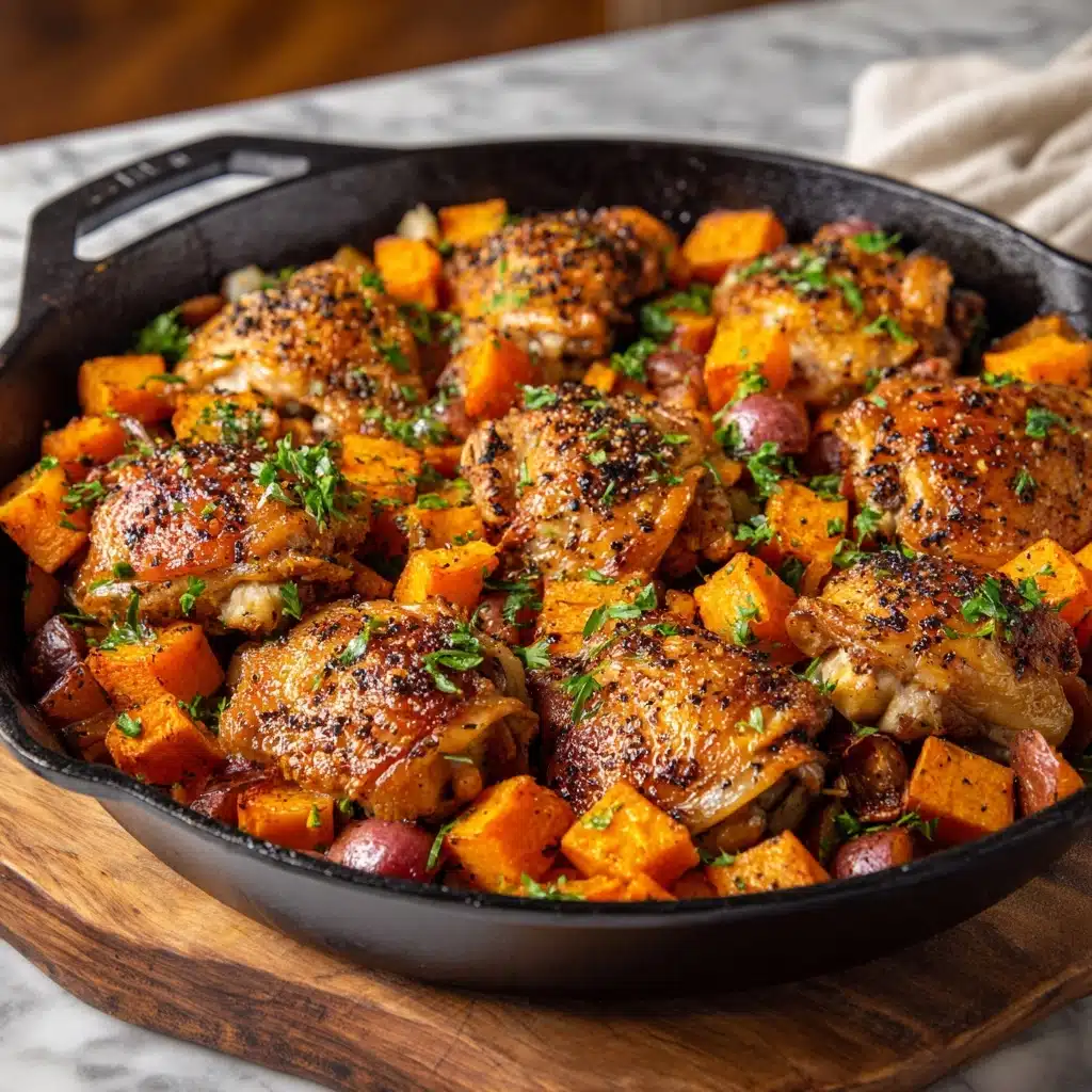 One-Pan Chicken and Sweet Potato Skillet Recipe - Recipe Image