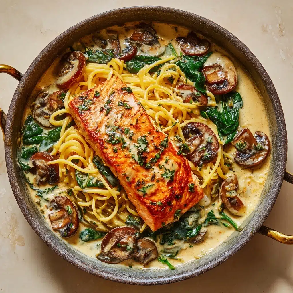 Creamy Salmon Florentine with Spinach and Mushrooms Recipe