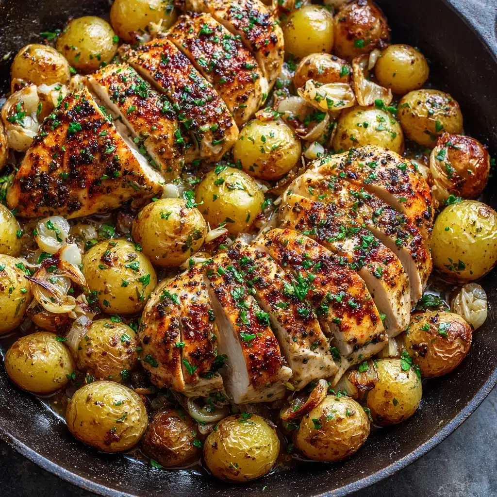 Garlic Butter Chicken and Potatoes Skillet Recipe - Recipe Image
