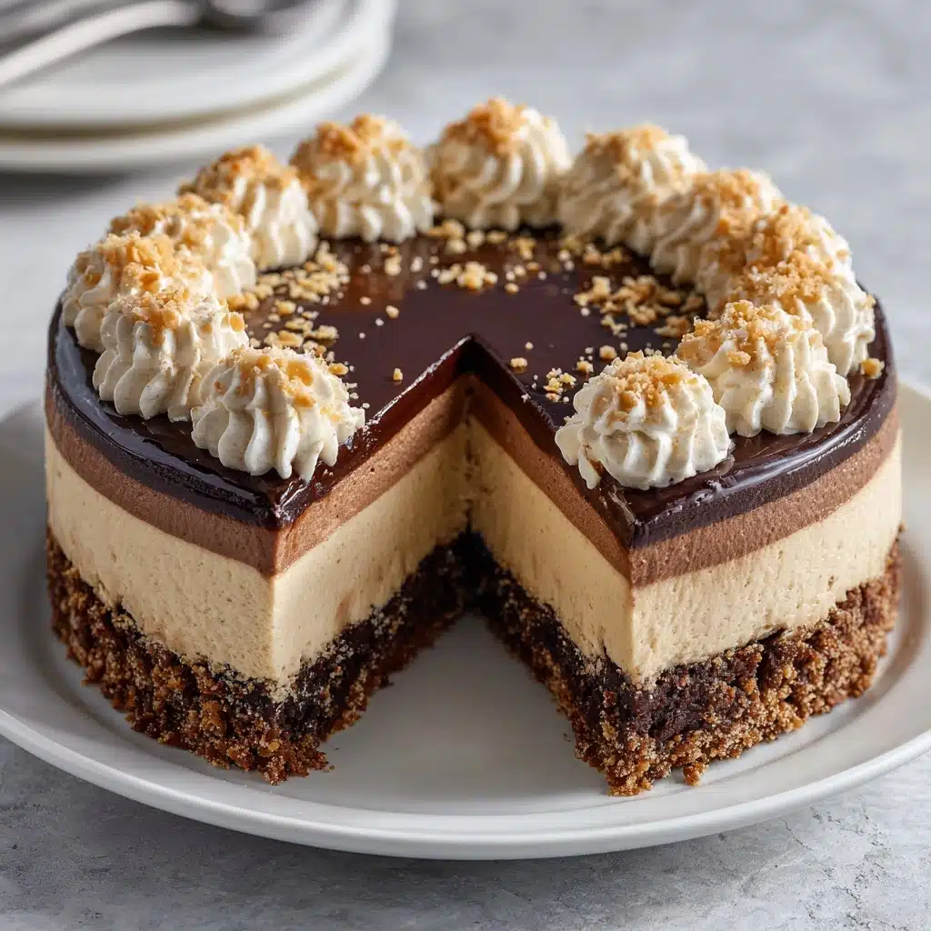 No-Bake Chocolate Peanut Butter Cheesecake Recipe - Recipe Image