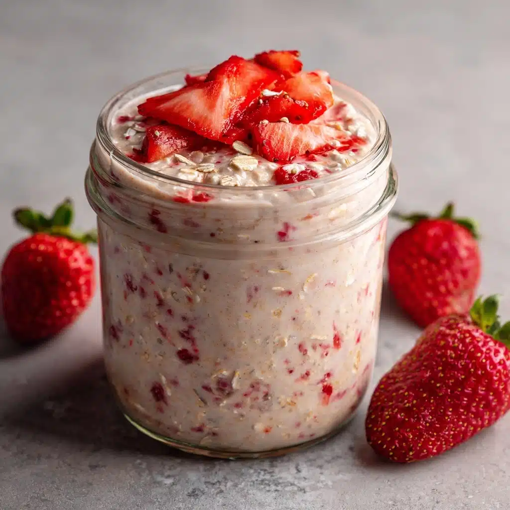 Strawberries and Cream Overnight Oats Recipe - Recipe Image