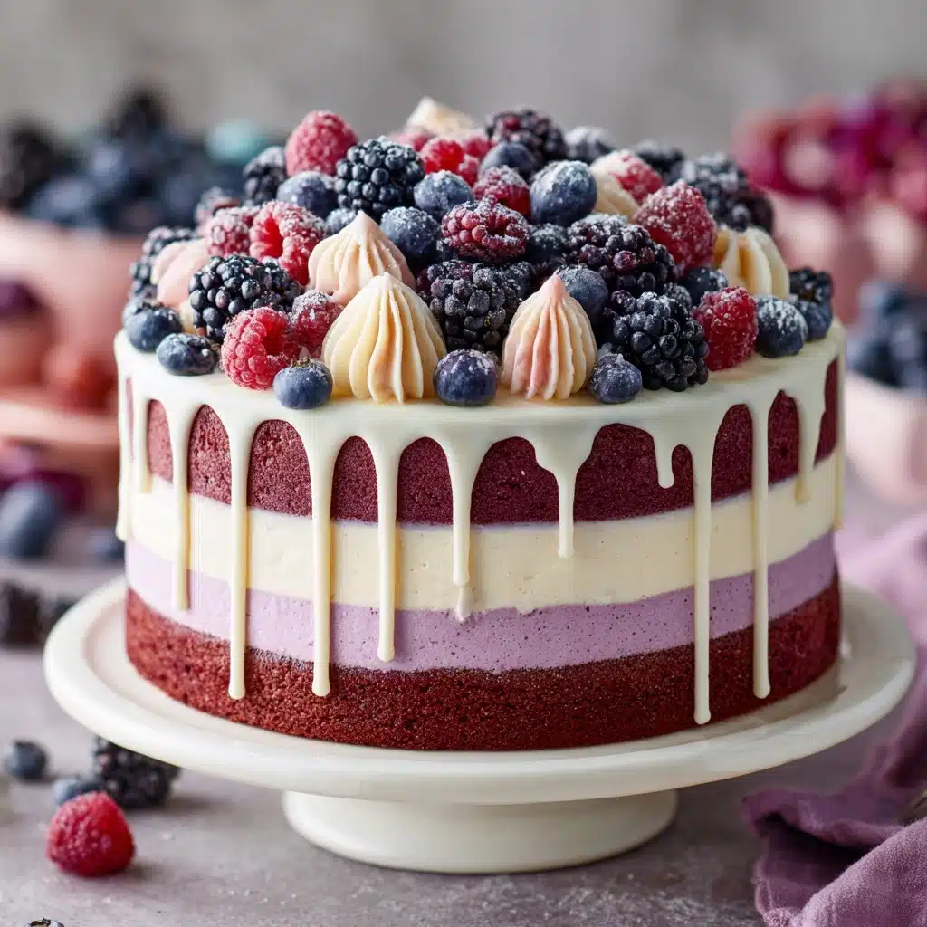 White Chocolate Blackberry Poke Cake Recipe - Recipe Image