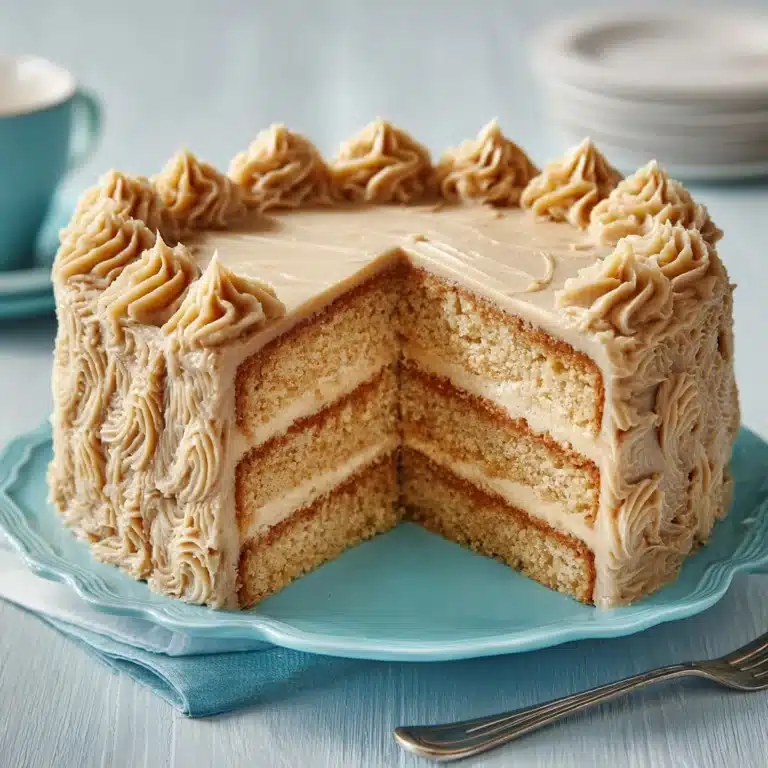 Vanilla Cream Cake with Quick Caramel Frosting Recipe