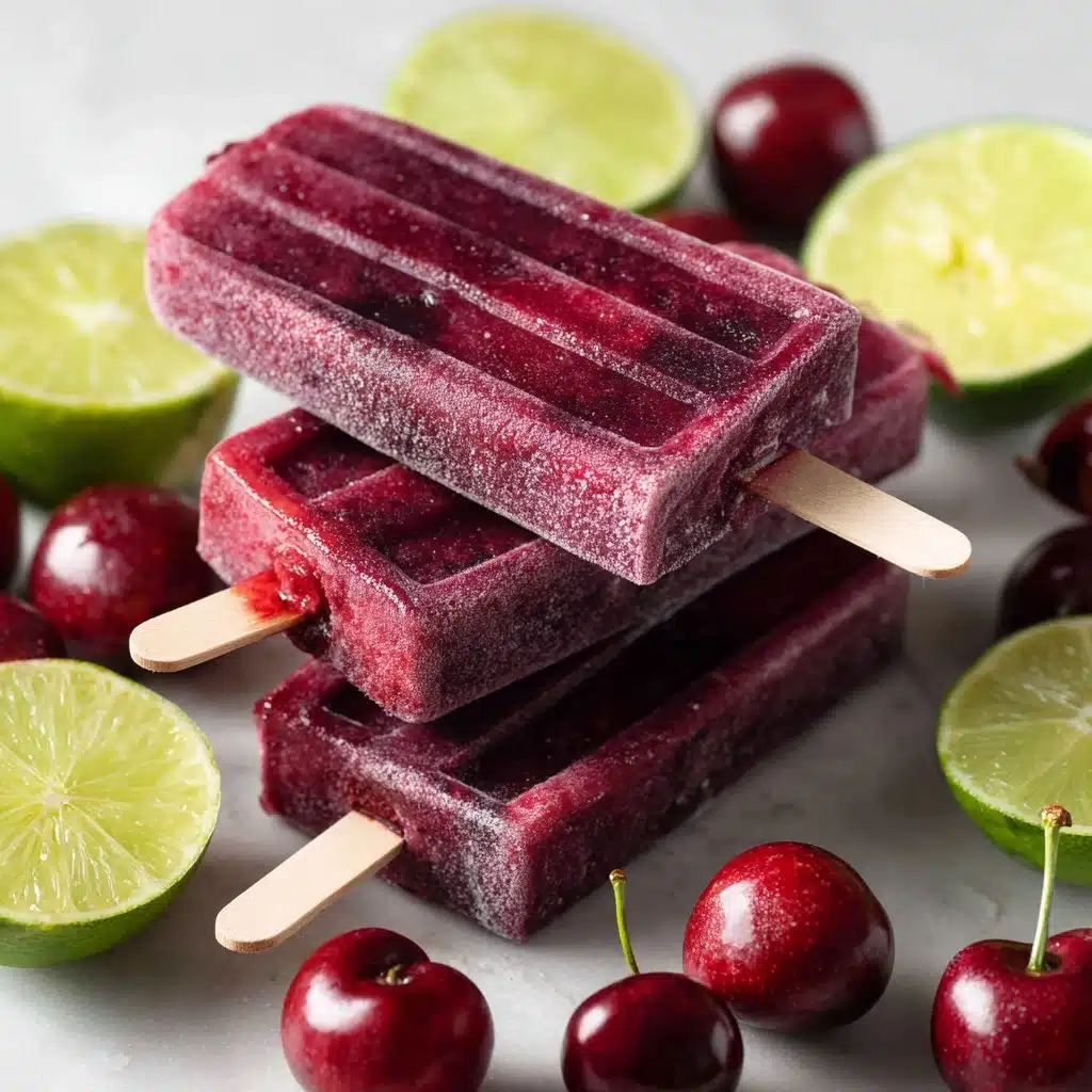 Cherry Lime Ice Pops Recipe - Recipe Image