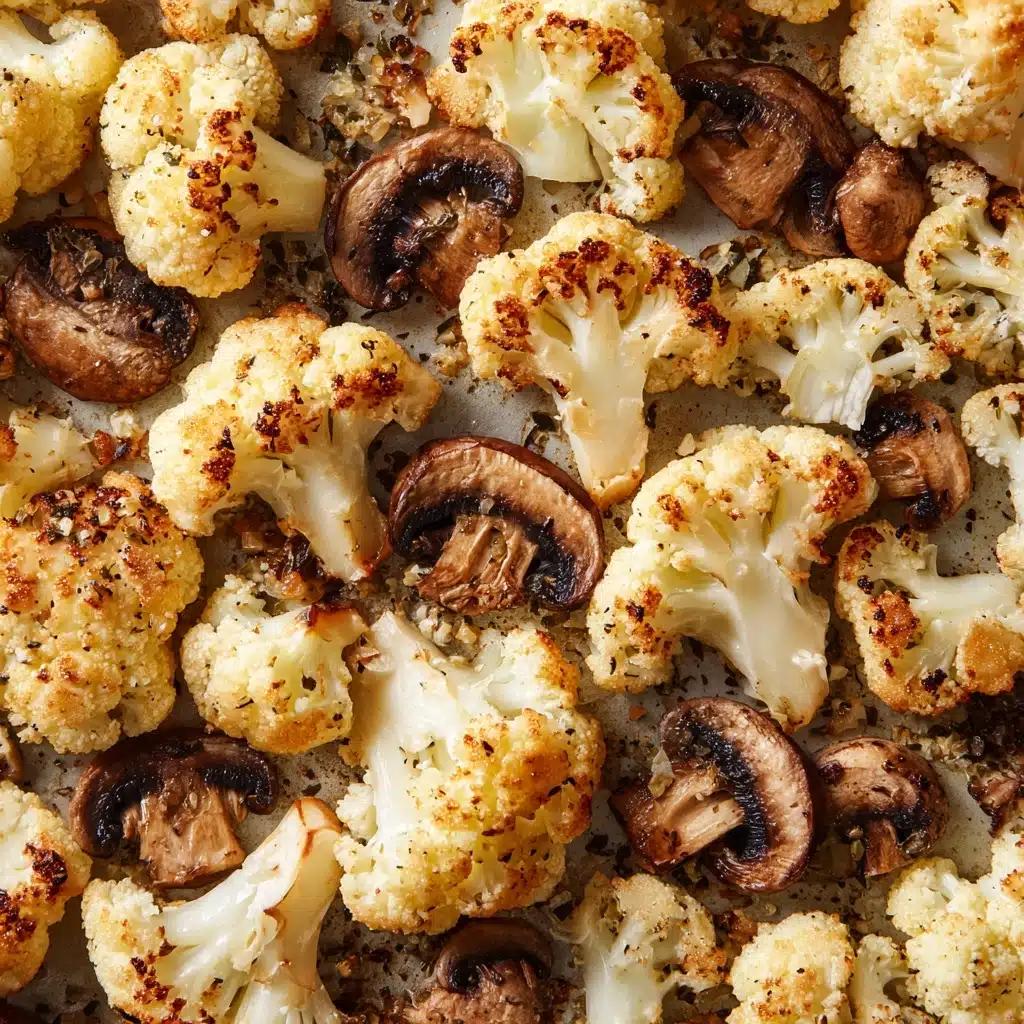Garlicy Roasted Cauliflower & Mushrooms Recipe - Recipe Image