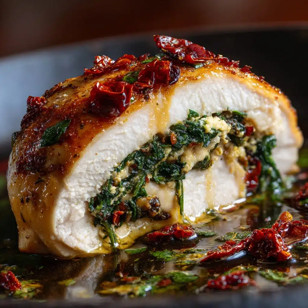Sundried Tomato, Spinach, and Cheese Stuffed Chicken Recipe - Recipe Image