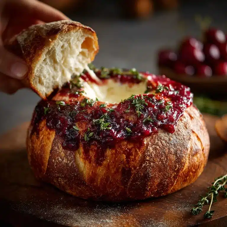 Baked Cranberry Brie Bread Bowl Recipe